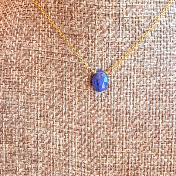 TANZANITE Necklace Minimalist Crystal Gemstone December Birthstone - Picture 1 of 4